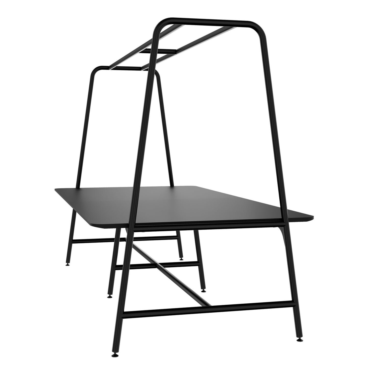 ROUND Multipurpose Tisch | 2400 - 2800 x 740 - 1050 mm, Fenix Schwarz
