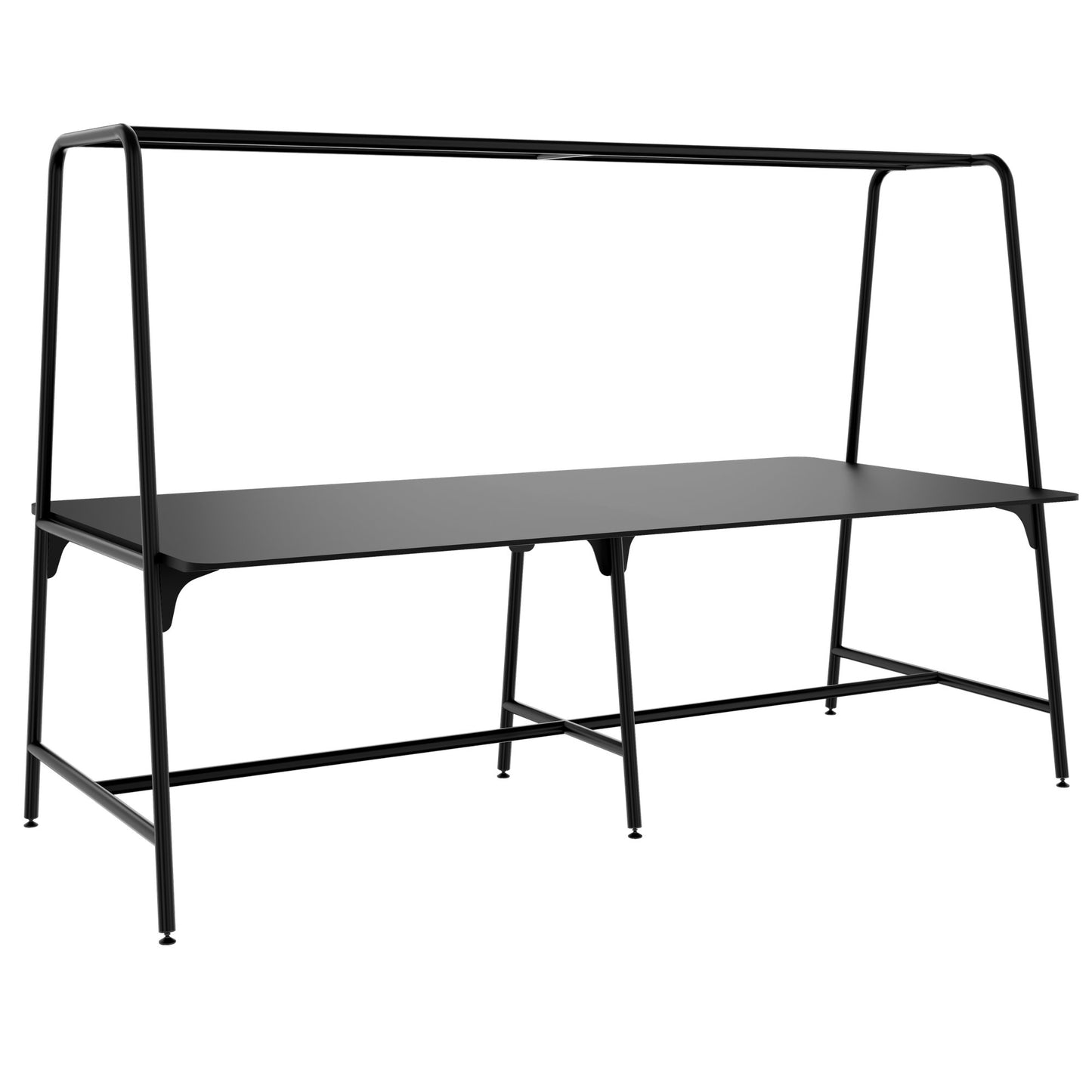 ROUND Multipurpose Tisch | 2400 - 2800 x 740 - 1050 mm, Fenix Schwarz