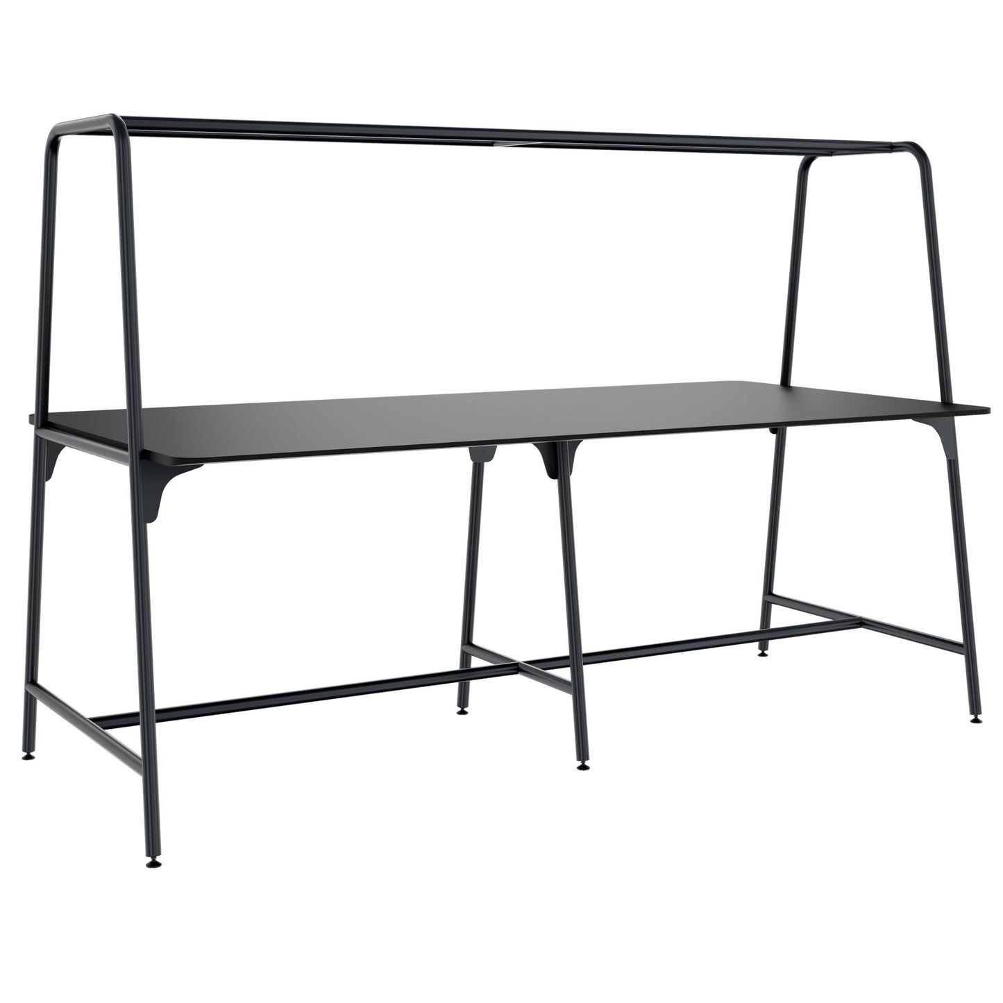 ROUND Multipurpose Tisch | 2400 - 2800 x 740 - 1050 mm, Fenix Schwarz