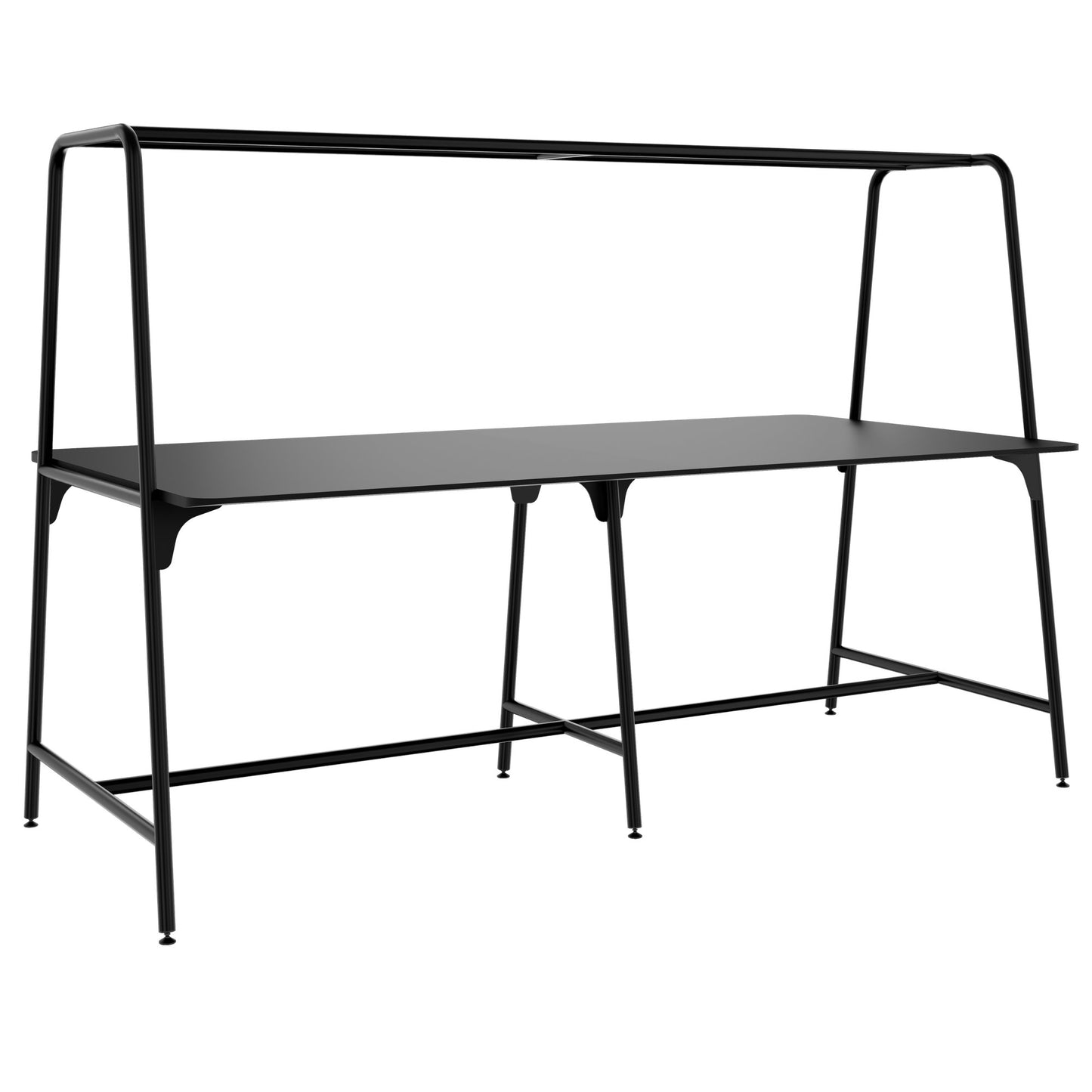ROUND Multipurpose Tisch | 2400 - 2800 x 740 - 1050 mm, Fenix Schwarz