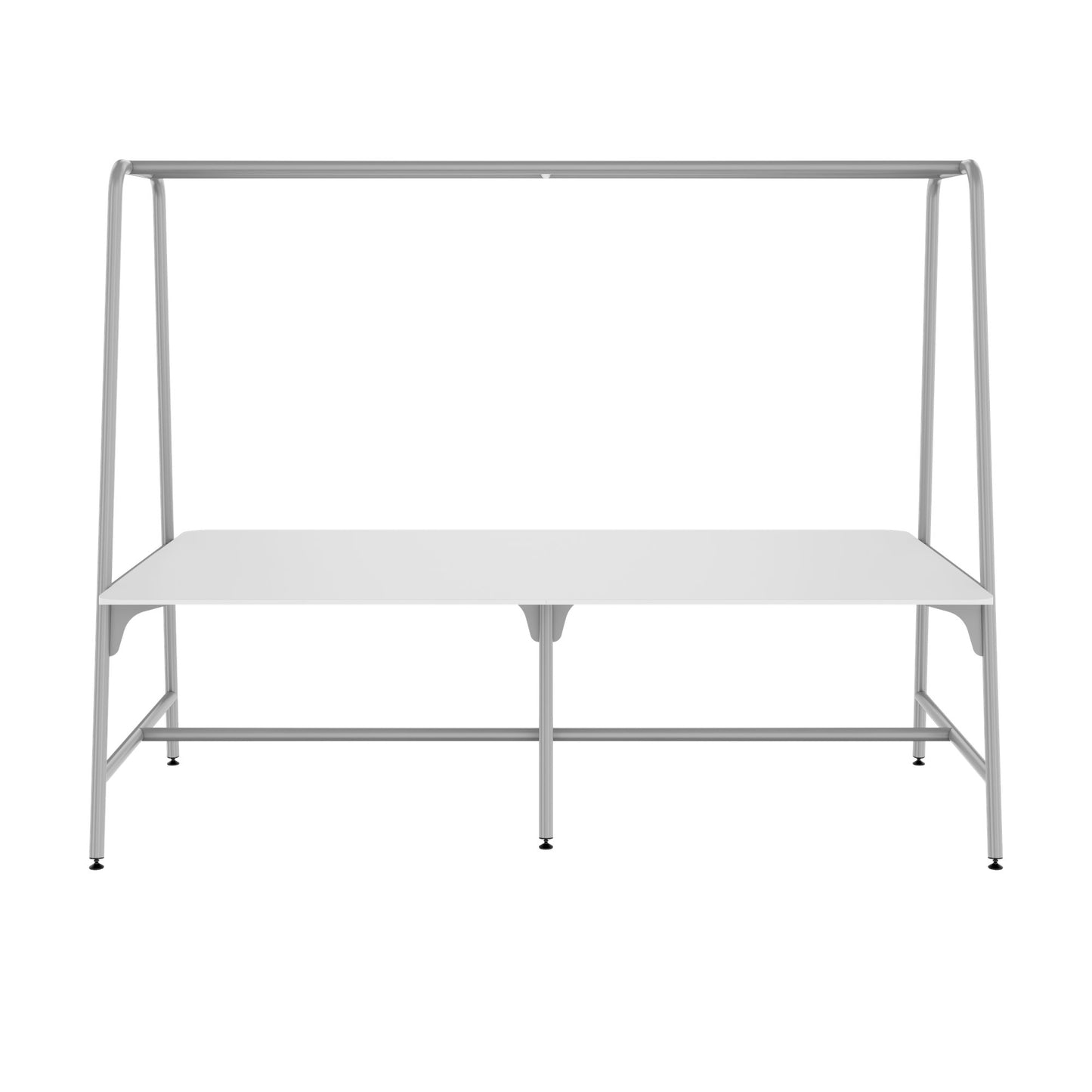 ROUND Multipurpose Tisch | 2400 - 2800  x 740 - 1050 mm, HPL Weiss