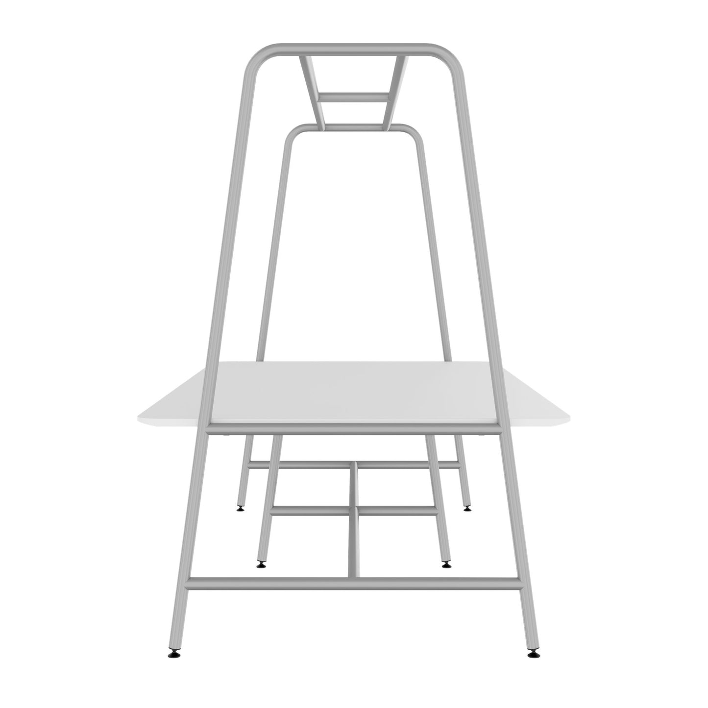 ROUND Multipurpose Tisch | 2400 - 2800  x 740 - 1050 mm, HPL Weiss