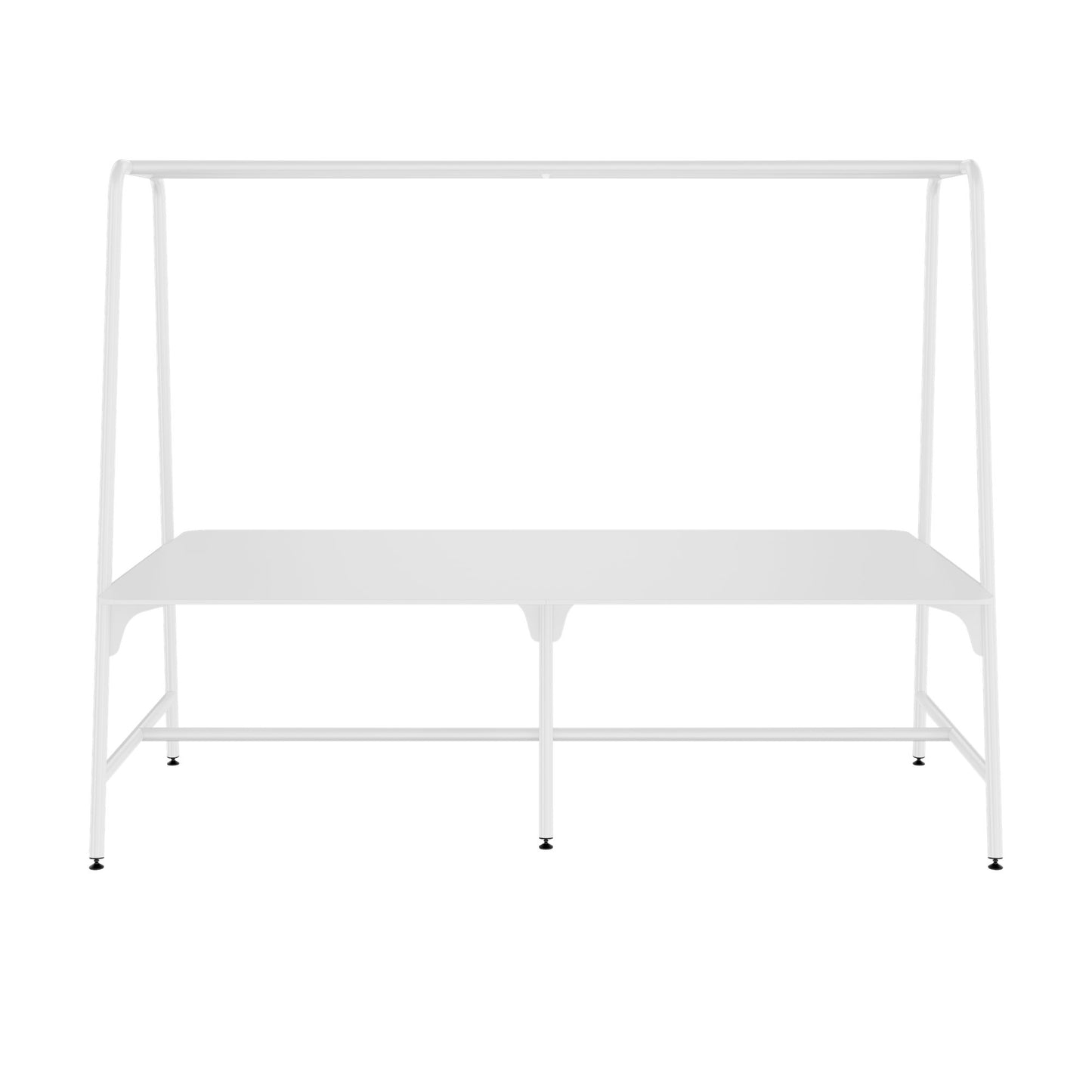 ROUND Multipurpose Tisch | 2400 - 2800  x 740 - 1050 mm, HPL Weiss