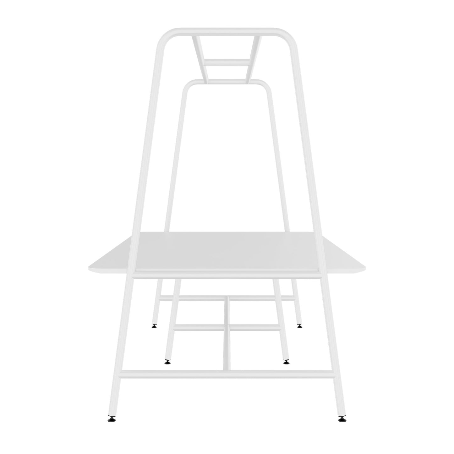 ROUND Multipurpose Tisch | 2400 - 2800  x 740 - 1050 mm, HPL Weiss
