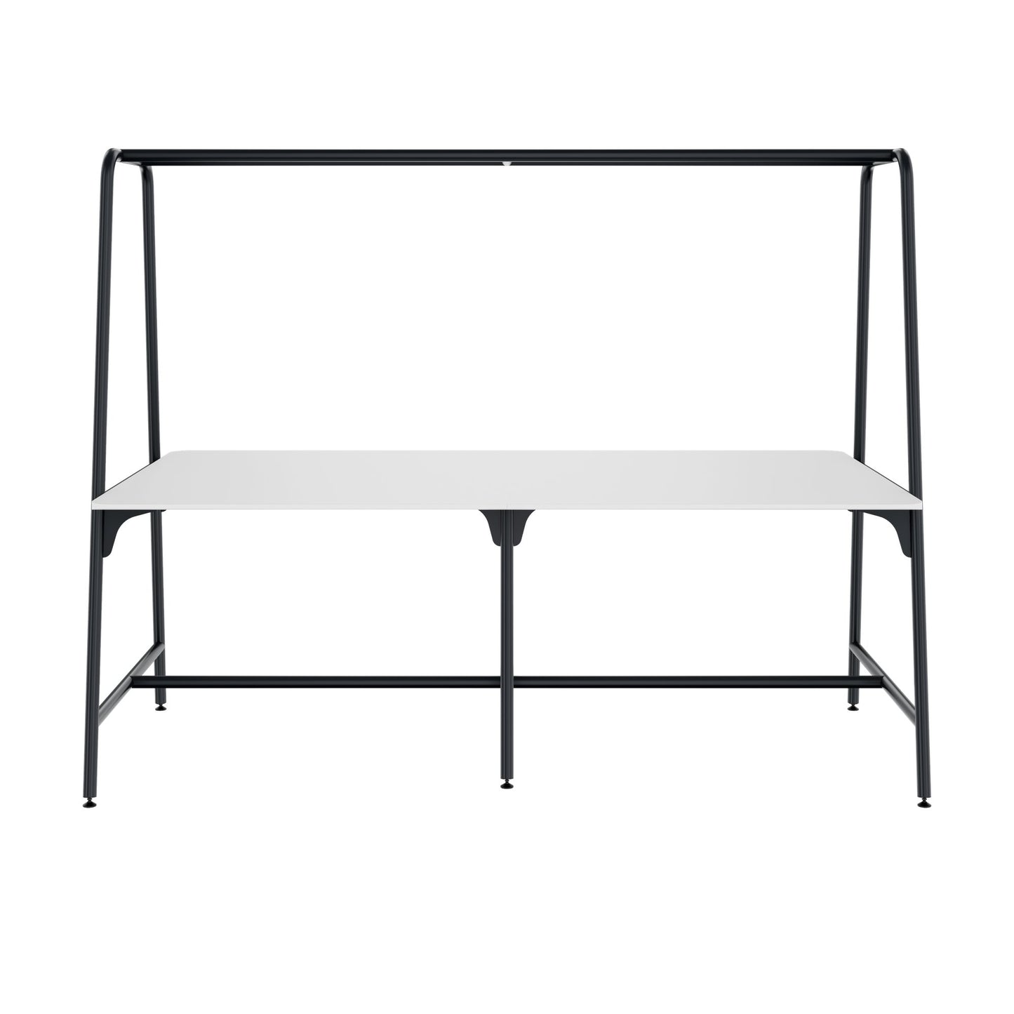 ROUND Multipurpose Tisch | 2400 - 2800  x 740 - 1050 mm, HPL Weiss