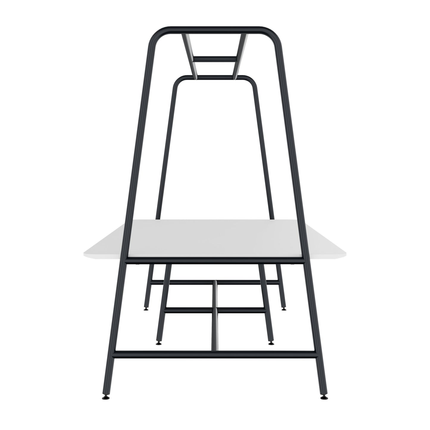 ROUND Multipurpose Tisch | 2400 - 2800  x 740 - 1050 mm, HPL Weiss