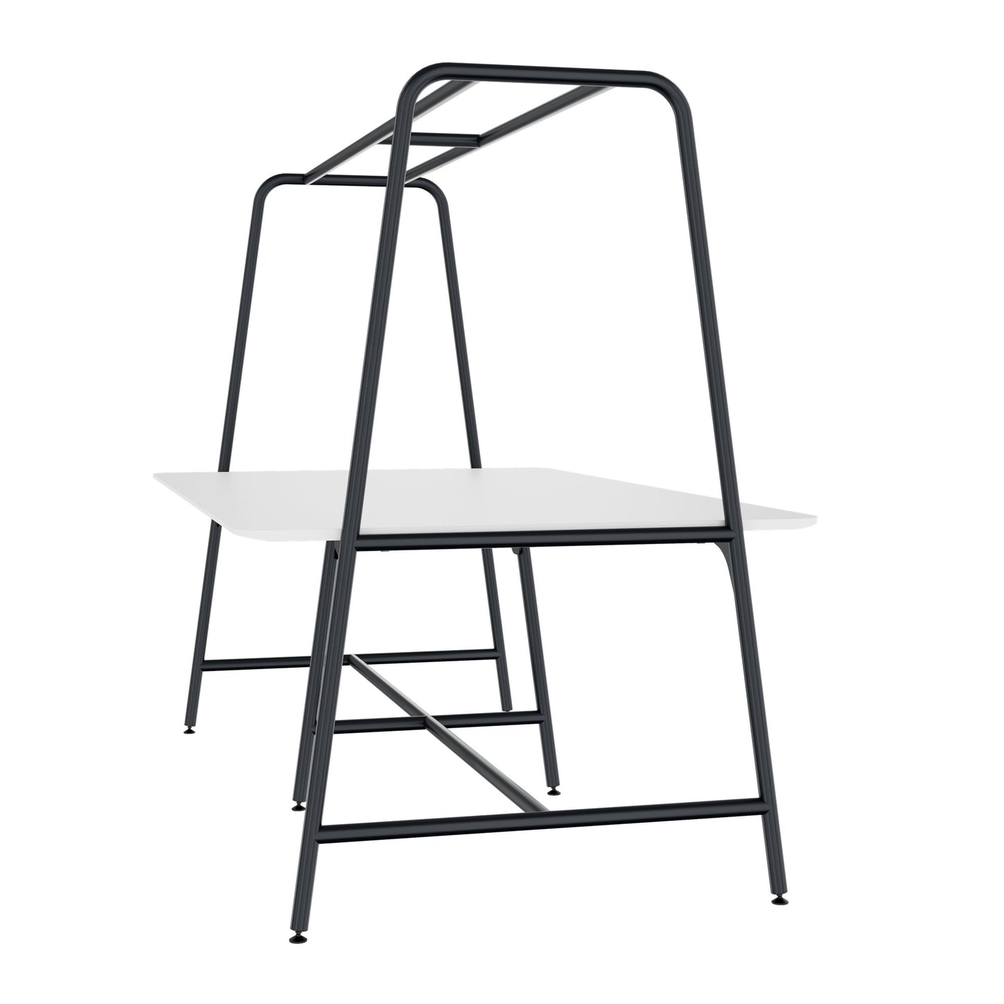 ROUND Multipurpose Tisch | 2400 - 2800  x 740 - 1050 mm, HPL Weiss