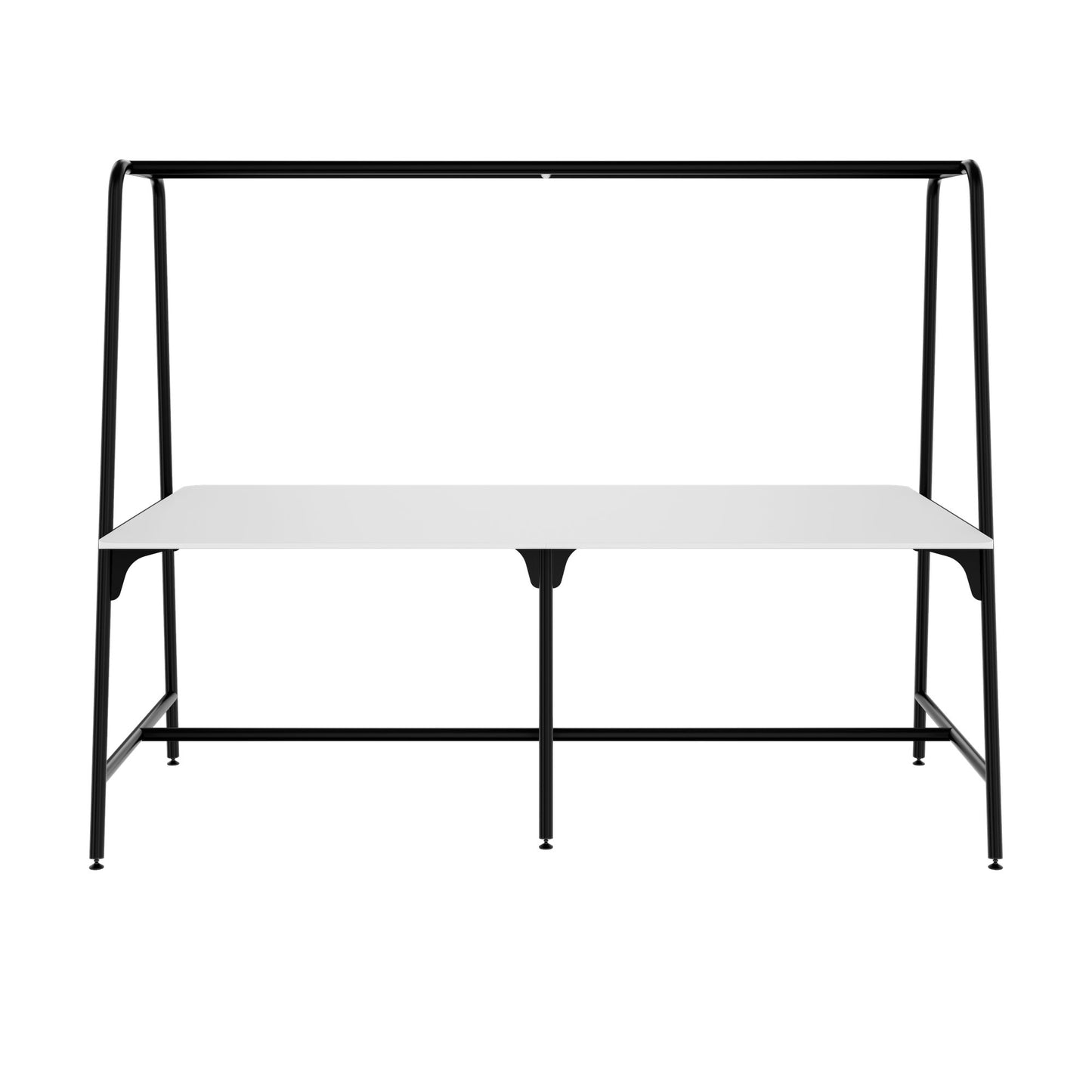 ROUND Multipurpose Tisch | 2400 - 2800  x 740 - 1050 mm, HPL Weiss