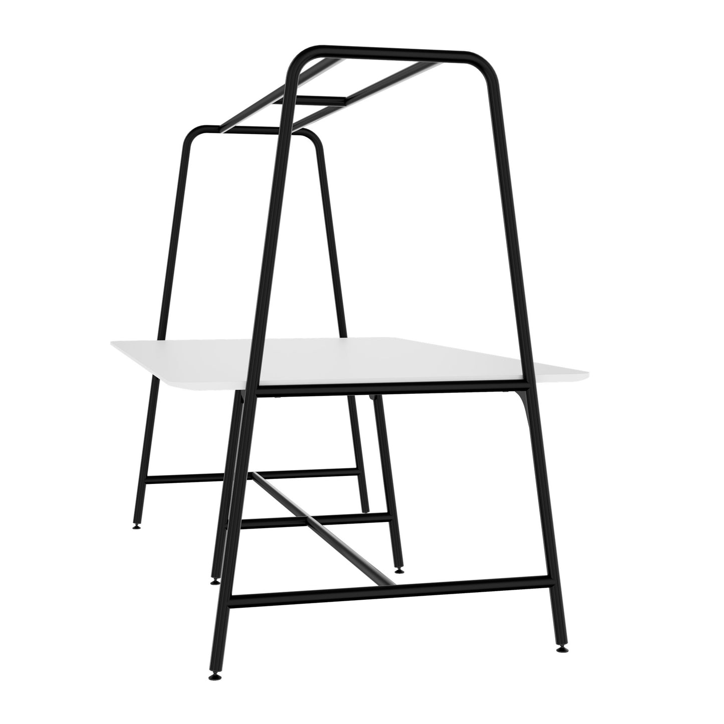 ROUND Multipurpose Tisch | 2400 - 2800  x 740 - 1050 mm, HPL Weiss