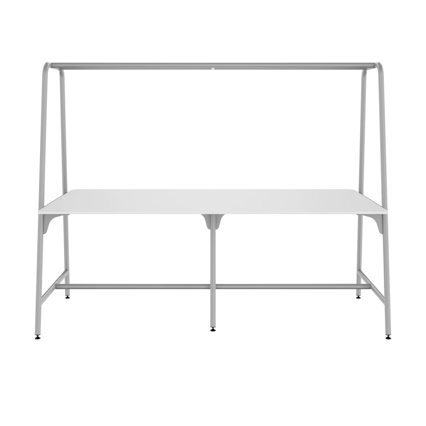 ROUND Multipurpose Tisch | 2400 - 2800  x 740 - 1050 mm, HPL Weiss