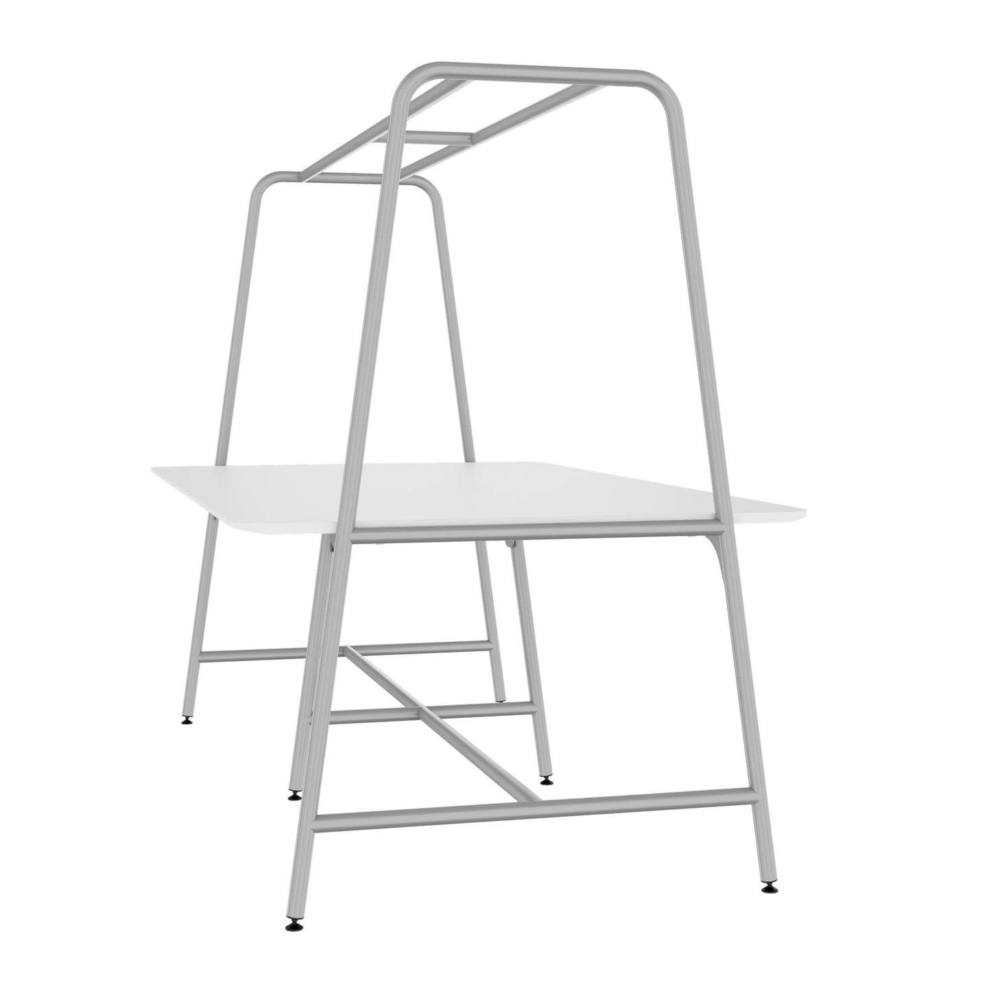 ROUND Multipurpose Tisch | 2400 - 2800  x 740 - 1050 mm, HPL Weiss