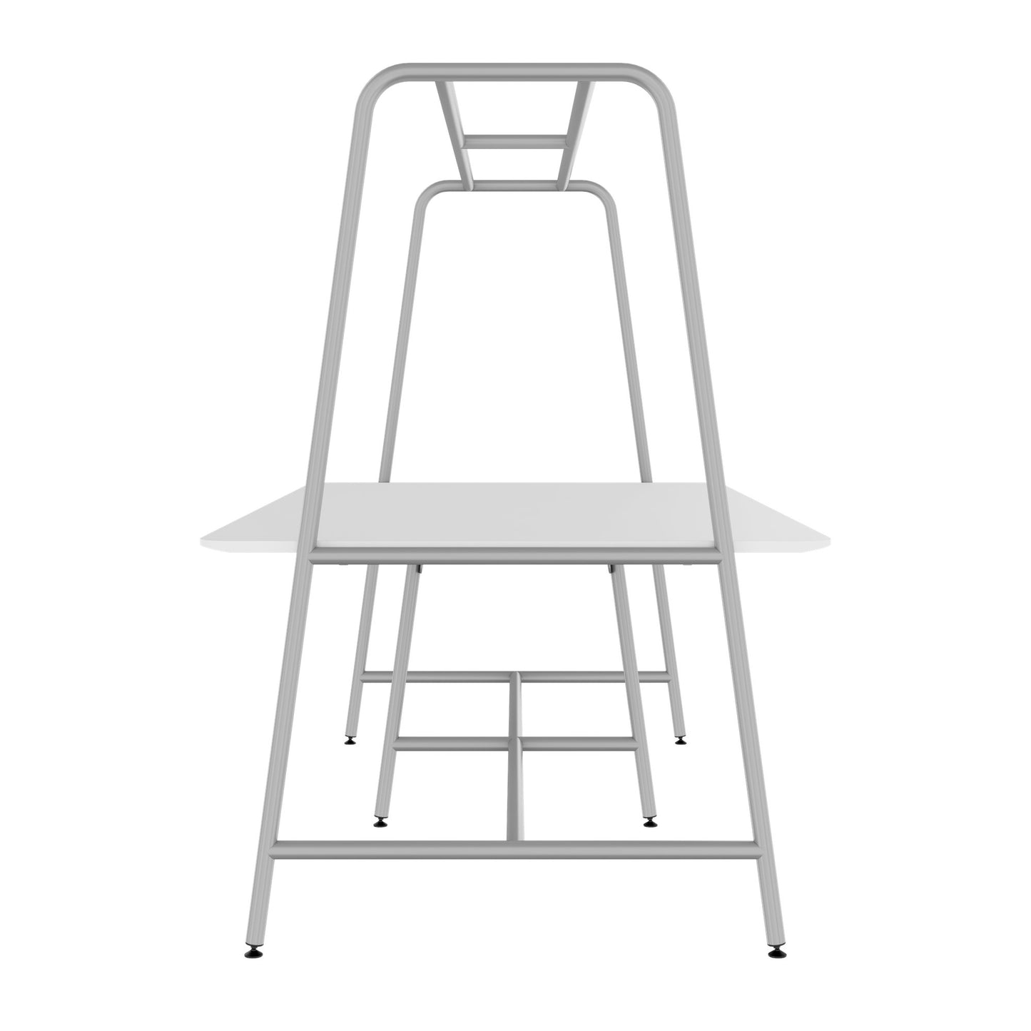 ROUND Multipurpose Tisch | 2400 - 2800  x 740 - 1050 mm, HPL Weiss