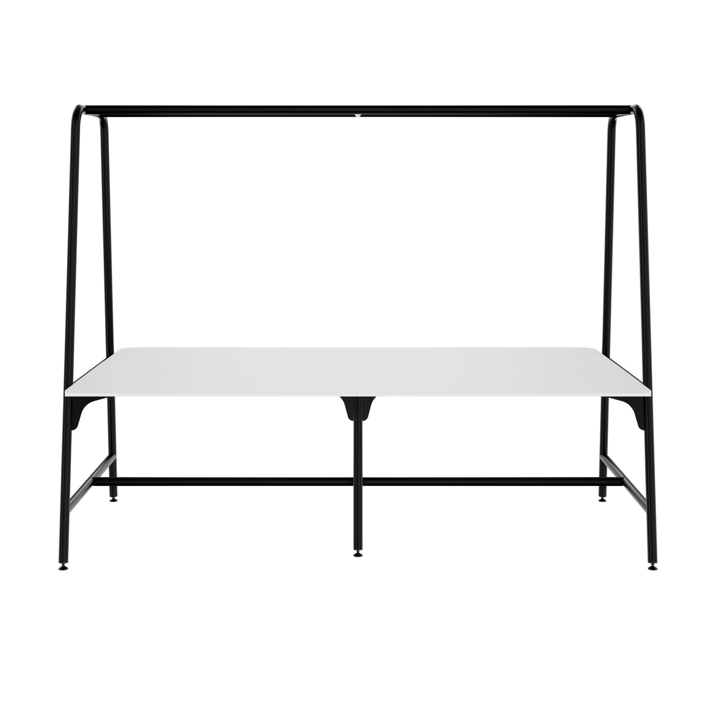 ROUND Multipurpose Tisch | 2400 - 2800  x 740 - 1050 mm, HPL Weiss