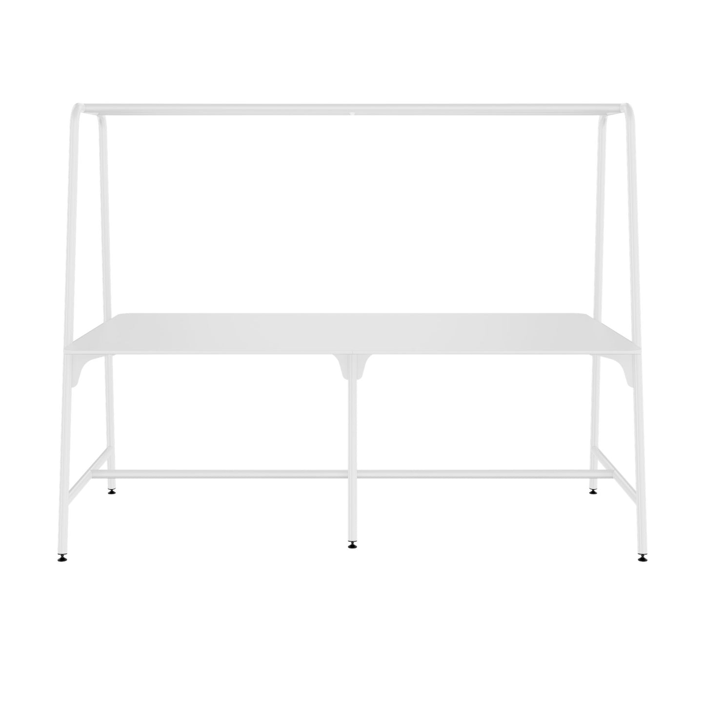 ROUND Multipurpose Tisch | 2400 - 2800  x 740 - 1050 mm, HPL Weiss