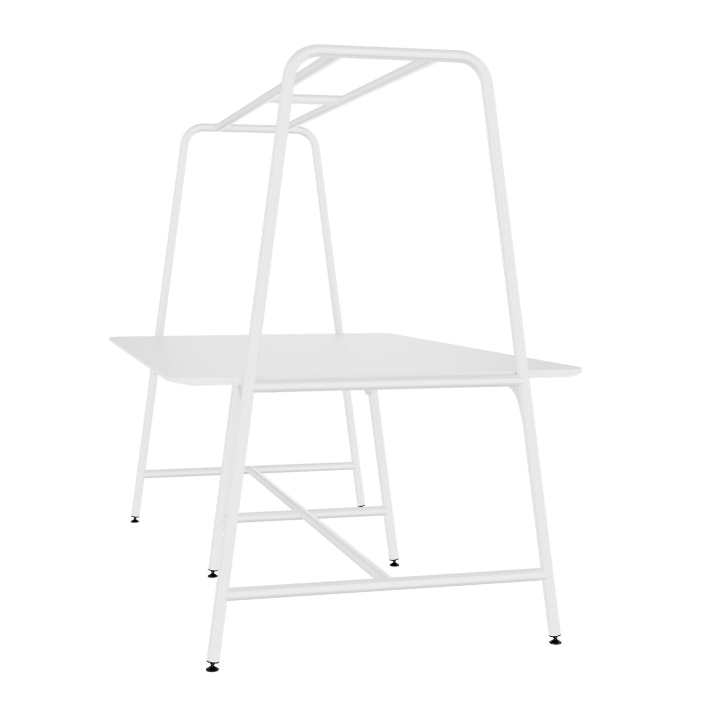 ROUND Multipurpose Tisch | 2400 - 2800  x 740 - 1050 mm, HPL Weiss