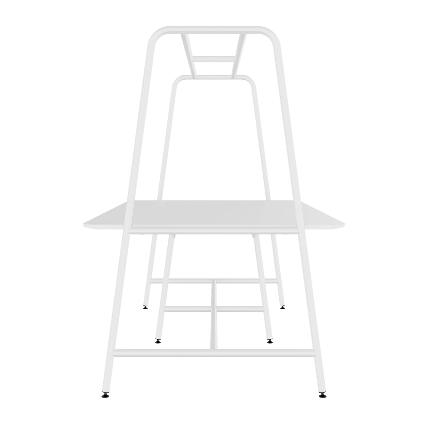 ROUND Multipurpose Tisch | 2400 - 2800  x 740 - 1050 mm, HPL Weiss