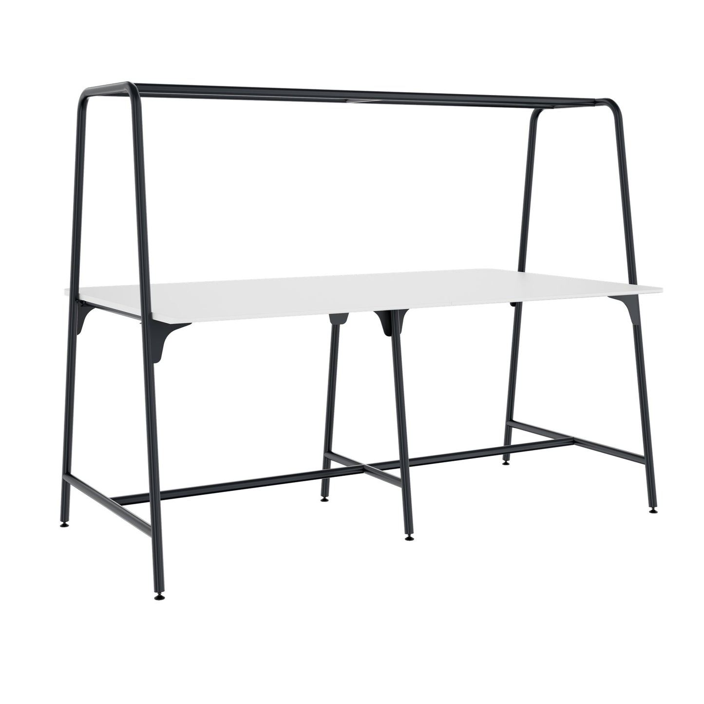 ROUND Multipurpose Tisch | 2400 - 2800  x 740 - 1050 mm, HPL Weiss