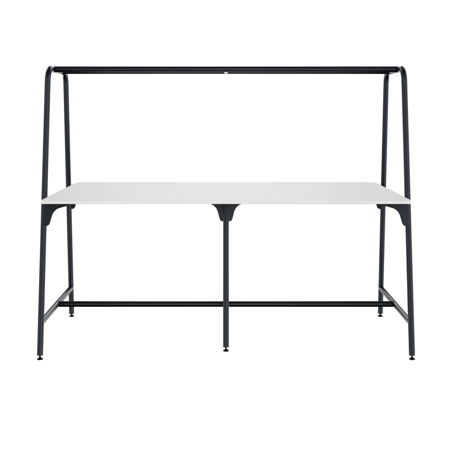 ROUND Multipurpose Tisch | 2400 - 2800  x 740 - 1050 mm, HPL Weiss