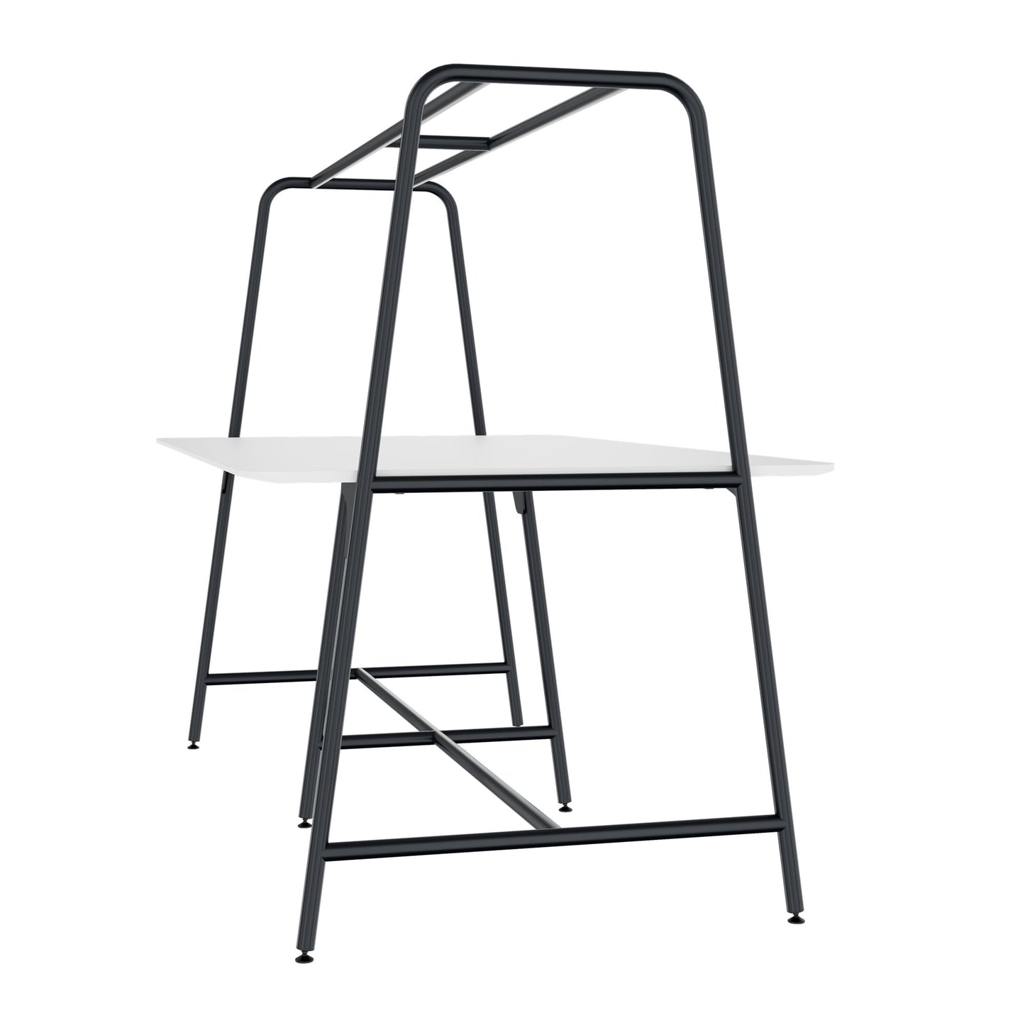 ROUND Multipurpose Tisch | 2400 - 2800  x 740 - 1050 mm, HPL Weiss