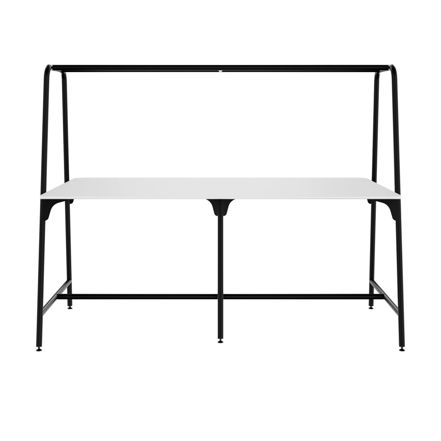 ROUND Multipurpose Tisch | 2400 - 2800  x 740 - 1050 mm, HPL Weiss