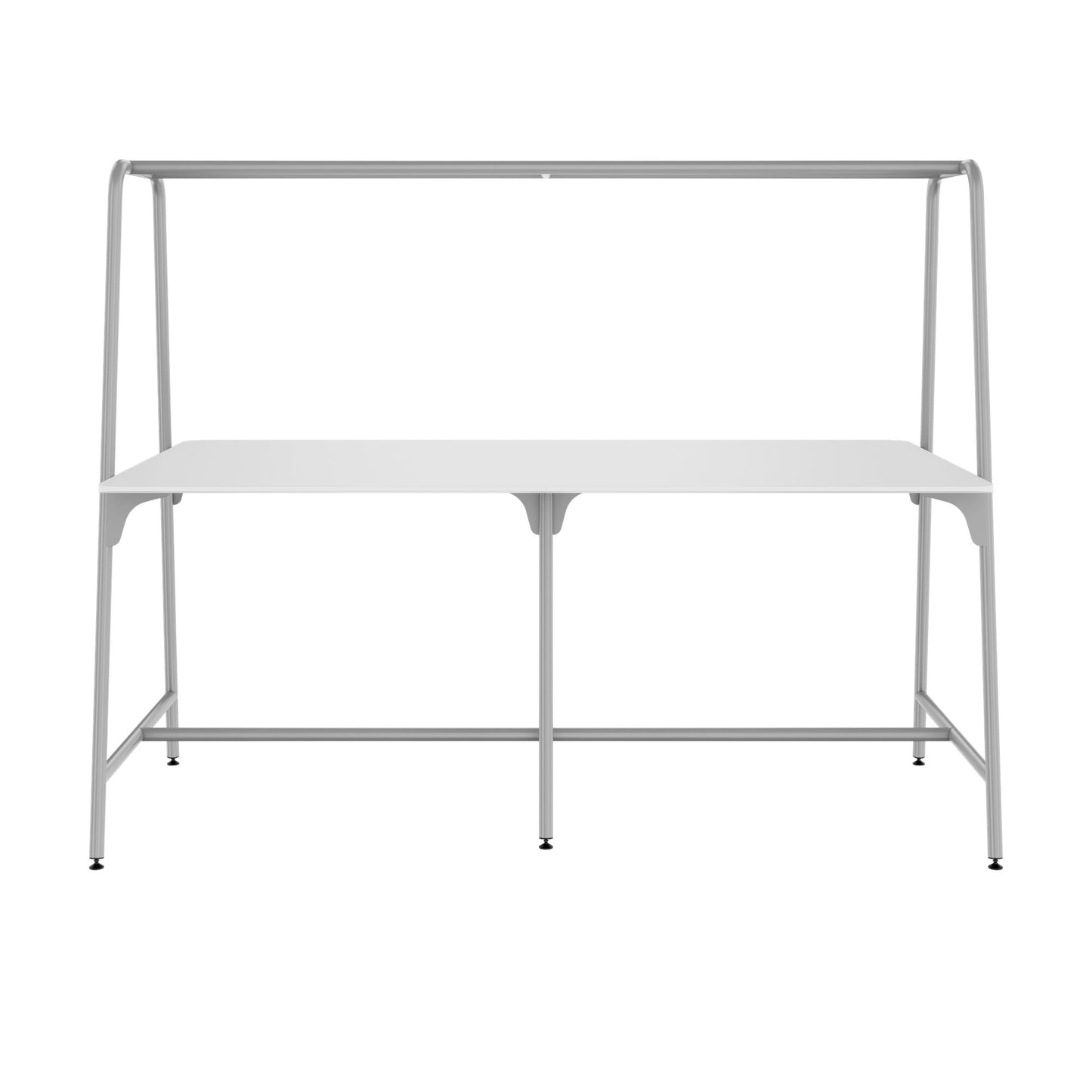 ROUND Multipurpose Tisch | 2400 - 2800  x 740 - 1050 mm, HPL Weiss
