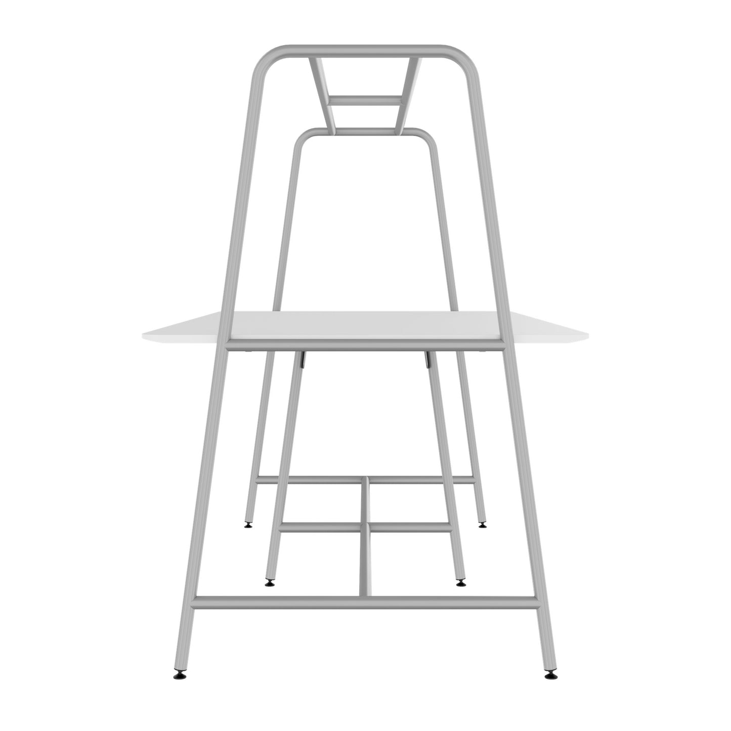 ROUND Multipurpose Tisch | 2400 - 2800  x 740 - 1050 mm, HPL Weiss