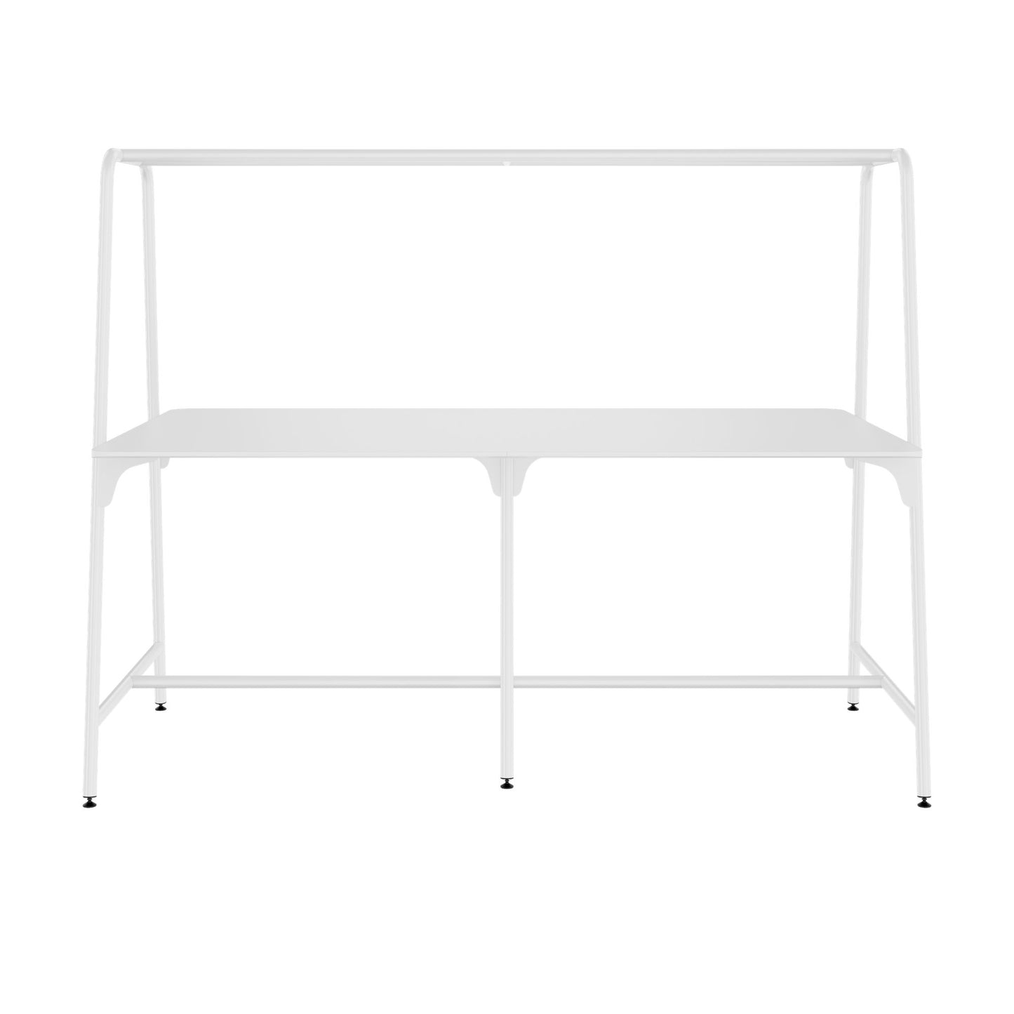 ROUND Multipurpose Tisch | 2400 - 2800  x 740 - 1050 mm, HPL Weiss