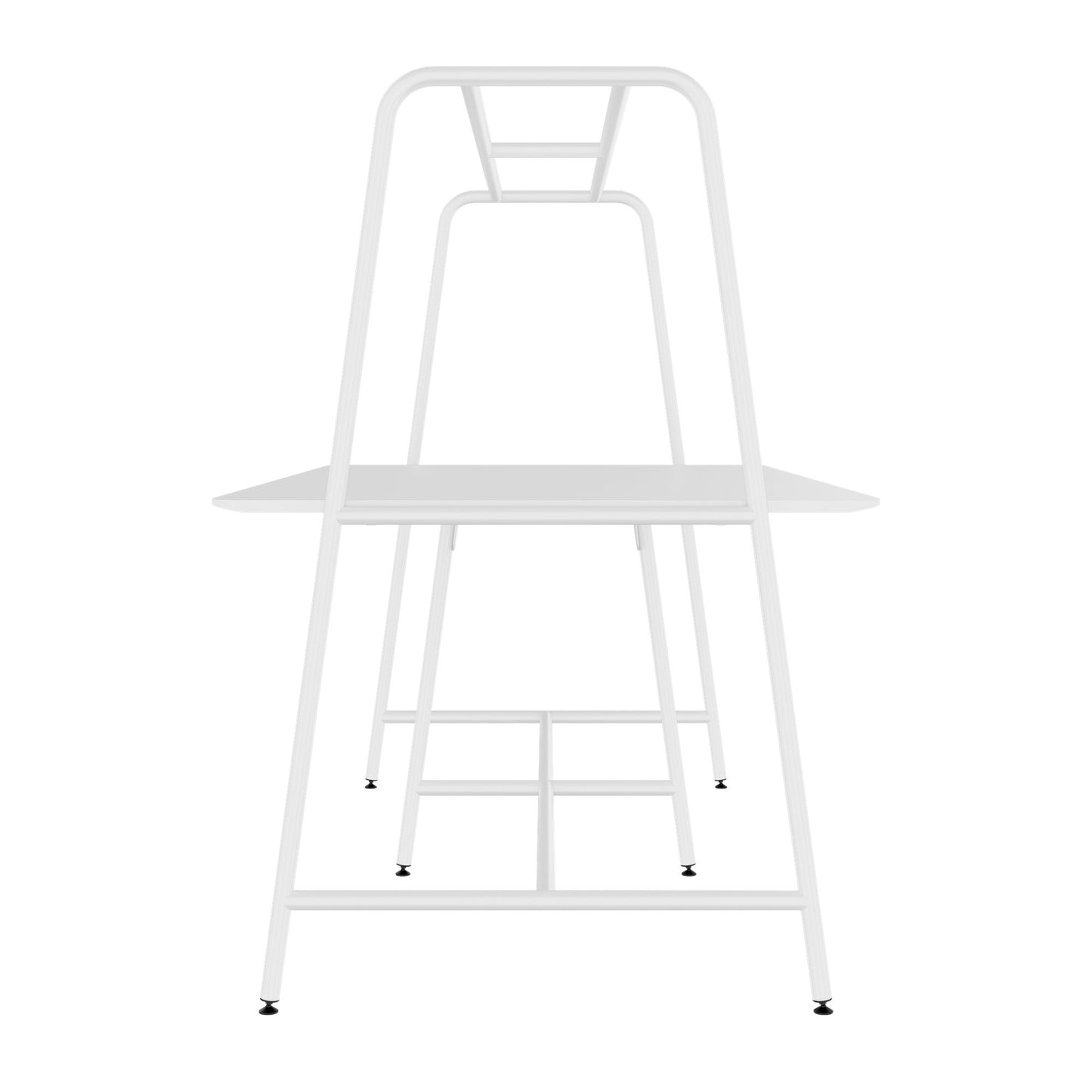 ROUND Multipurpose Tisch | 2400 - 2800  x 740 - 1050 mm, HPL Weiss