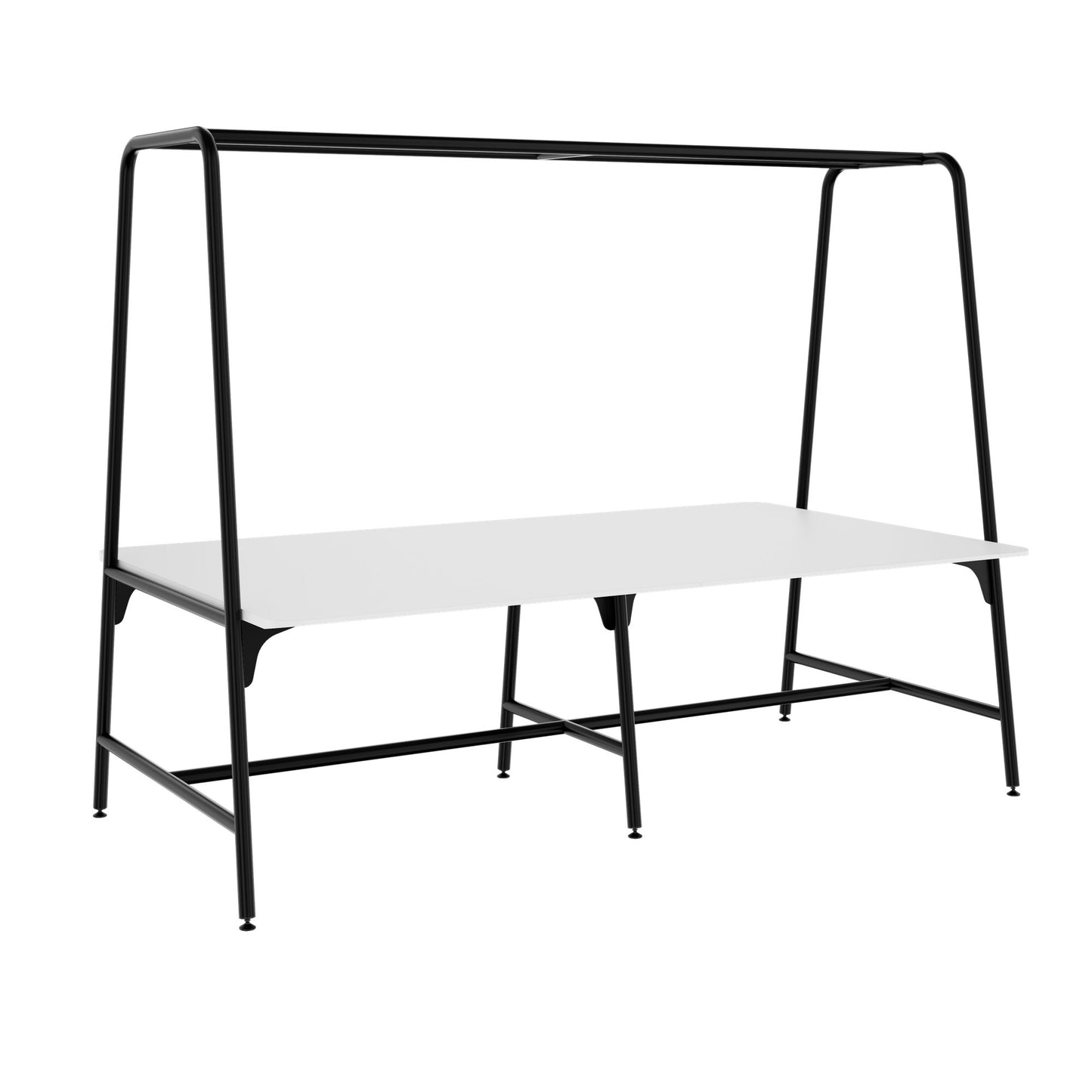ROUND Multipurpose Tisch | 2400 - 2800  x 740 - 1050 mm, HPL Weiss