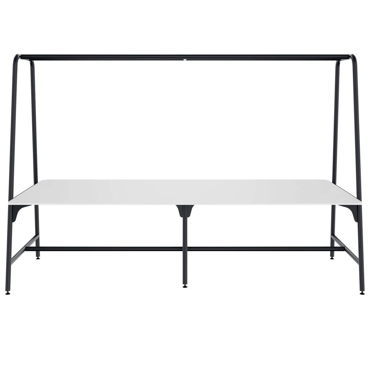 ROUND Multipurpose Tisch | 2400 - 2800  x 740 - 1050 mm, HPL Weiss