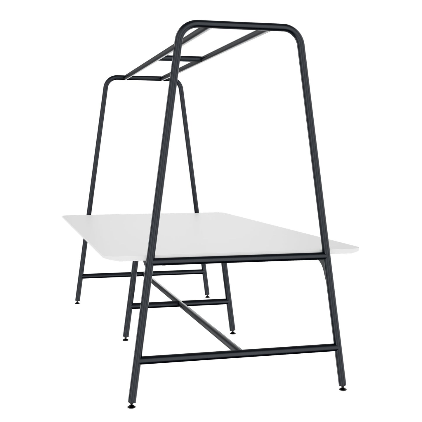 ROUND Multipurpose Tisch | 2400 - 2800  x 740 - 1050 mm, HPL Weiss