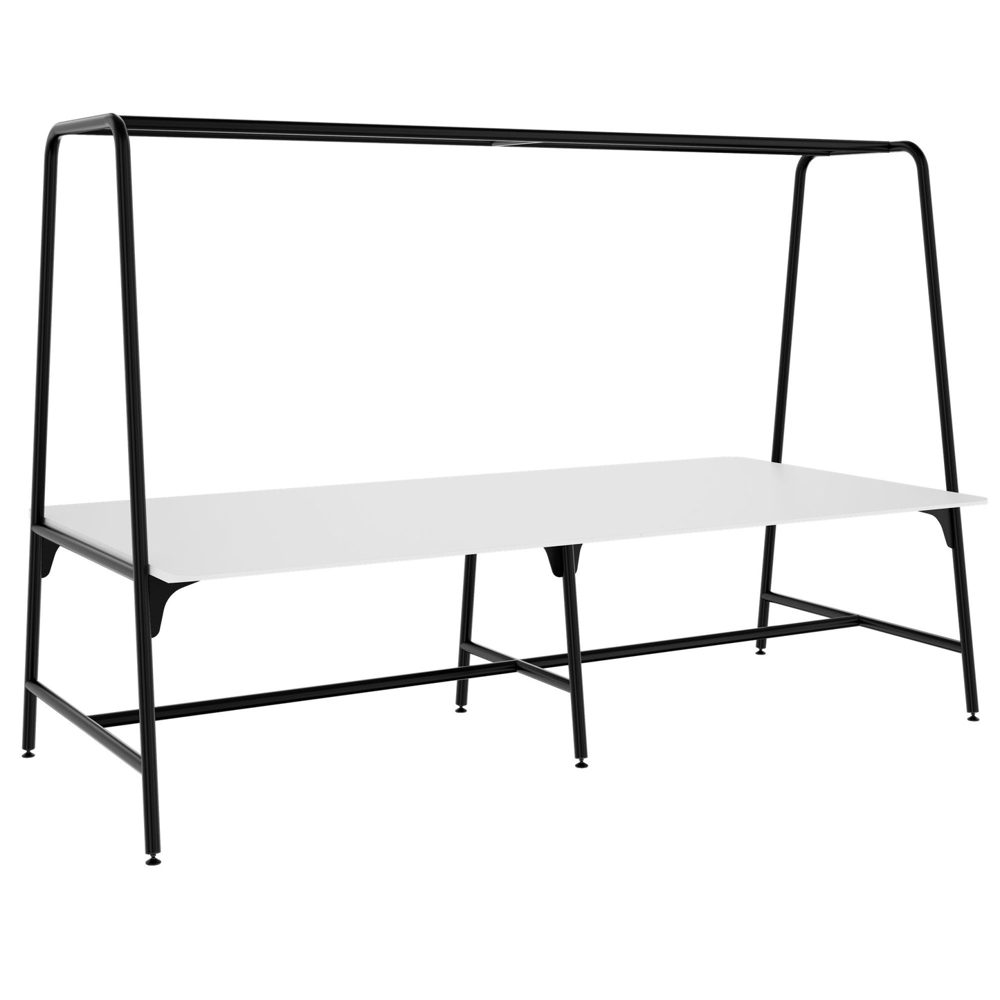 ROUND Multipurpose Tisch | 2400 - 2800  x 740 - 1050 mm, HPL Weiss