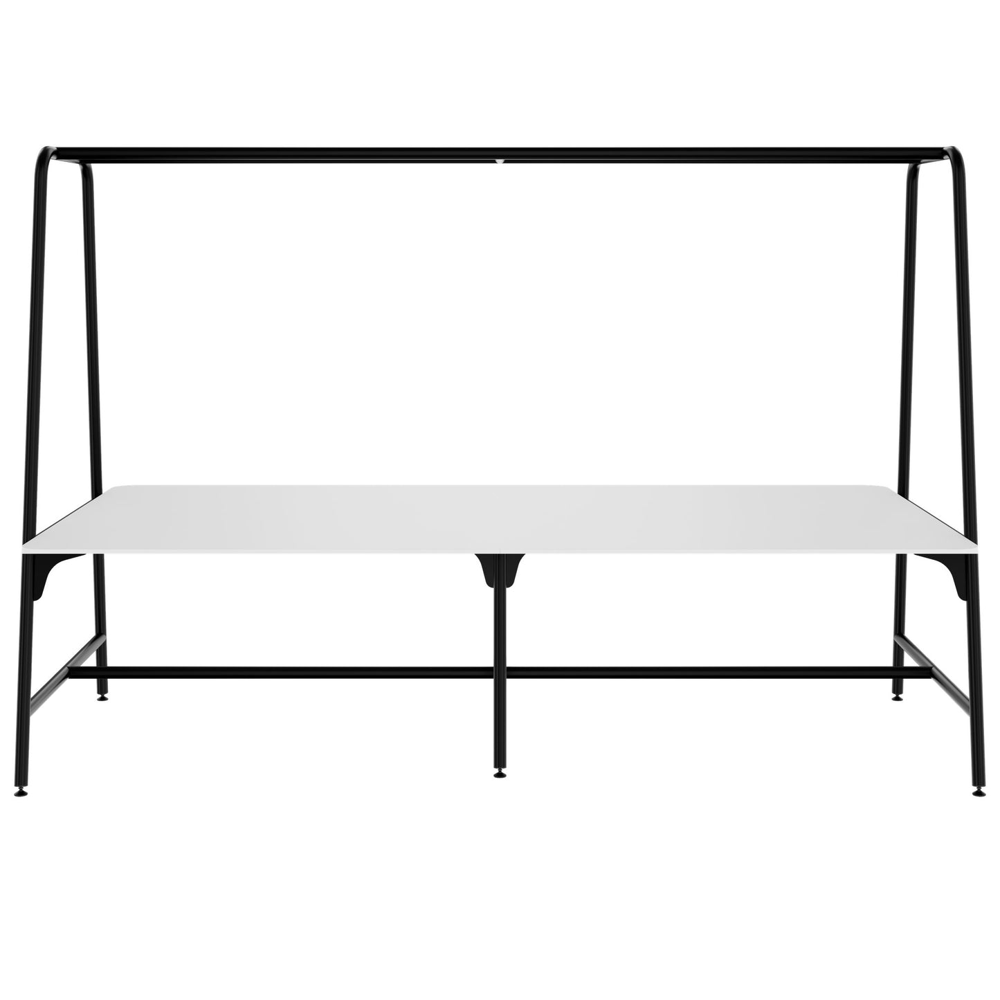ROUND Multipurpose Tisch | 2400 - 2800  x 740 - 1050 mm, HPL Weiss