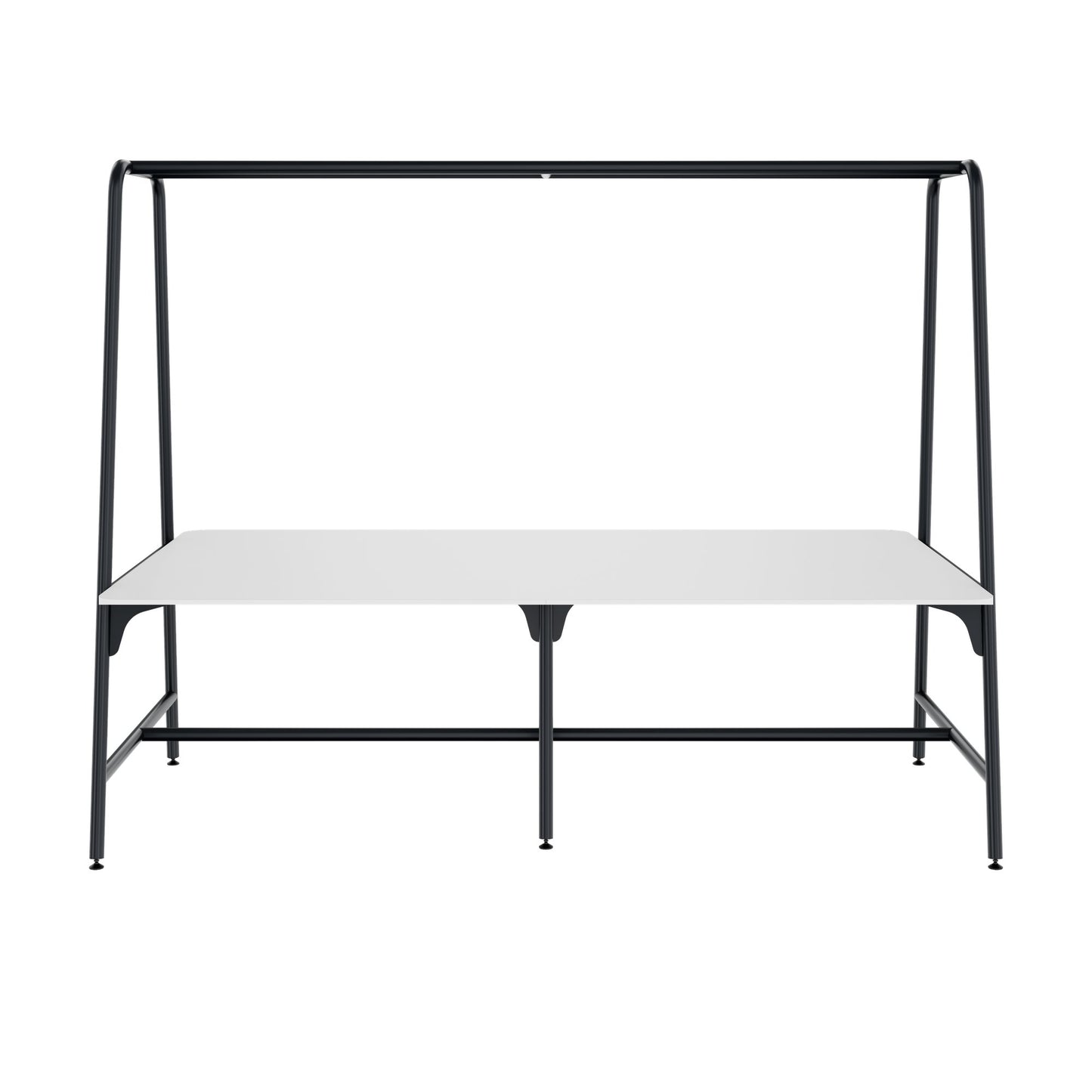 ROUND Multipurpose Tisch | 2400 - 2800  x 740 - 1050 mm, HPL Weiss