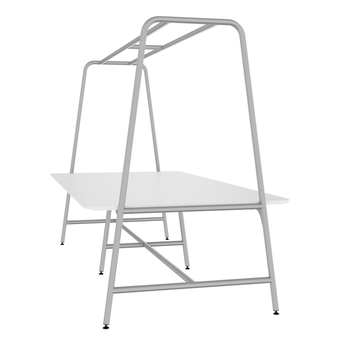 ROUND Multipurpose Tisch | 2400 - 2800  x 740 - 1050 mm, HPL Weiss