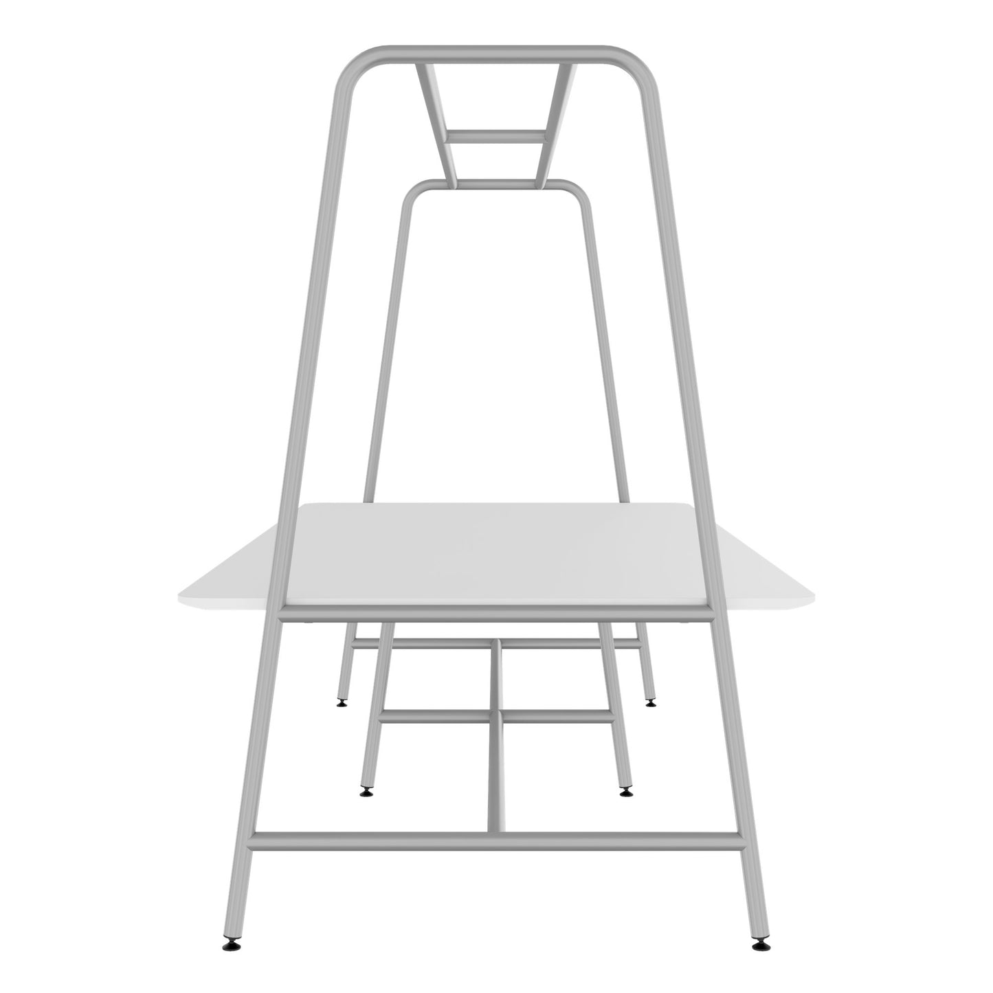 ROUND Multipurpose Tisch | 2400 - 2800  x 740 - 1050 mm, HPL Weiss