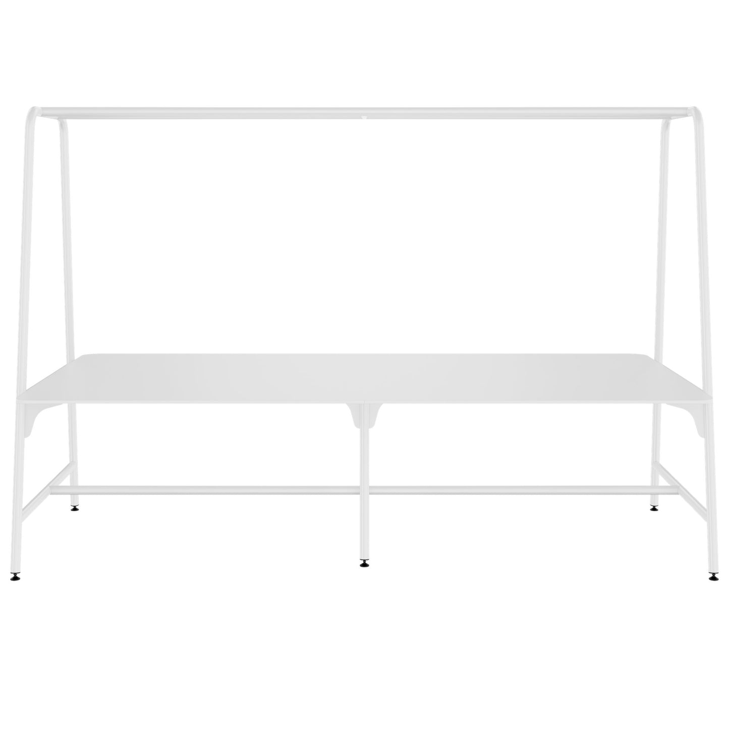 ROUND Multipurpose Tisch | 2400 - 2800  x 740 - 1050 mm, HPL Weiss