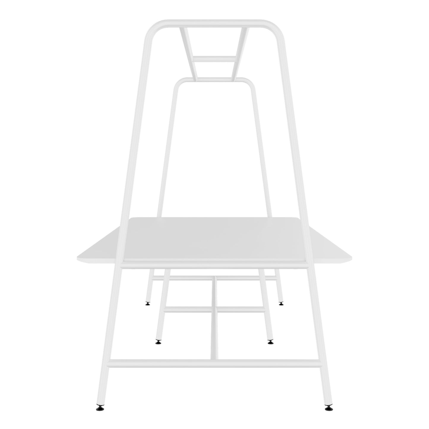ROUND Multipurpose Tisch | 2400 - 2800  x 740 - 1050 mm, HPL Weiss