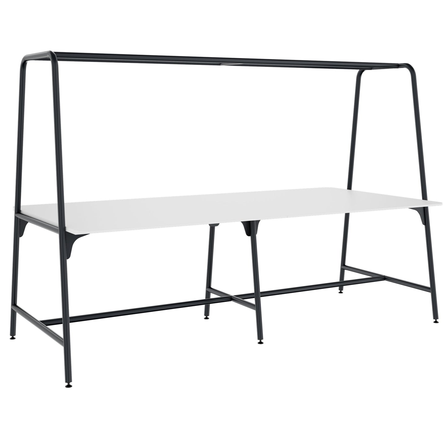 ROUND Multipurpose Tisch | 2400 - 2800  x 740 - 1050 mm, HPL Weiss