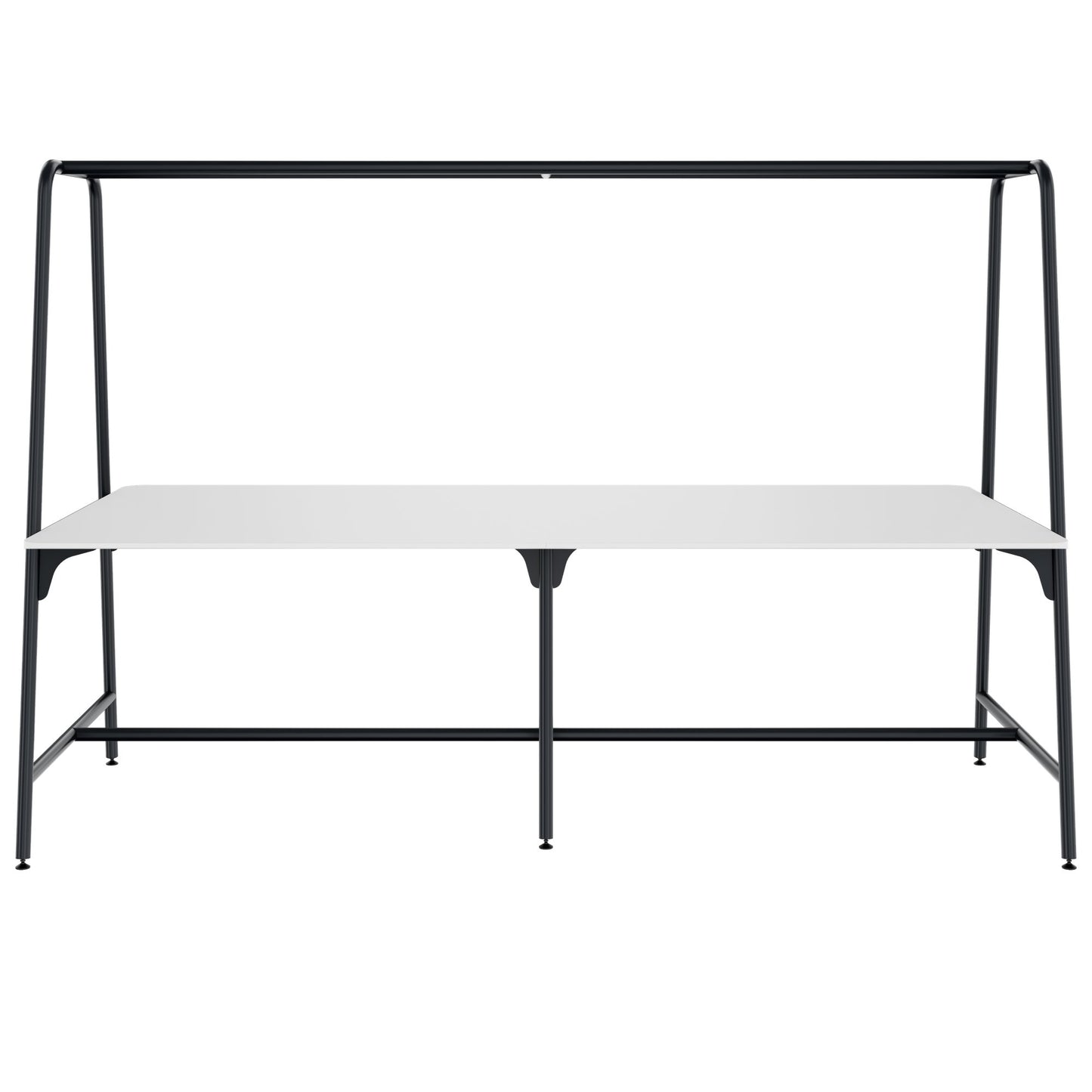 ROUND Multipurpose Tisch | 2400 - 2800  x 740 - 1050 mm, HPL Weiss