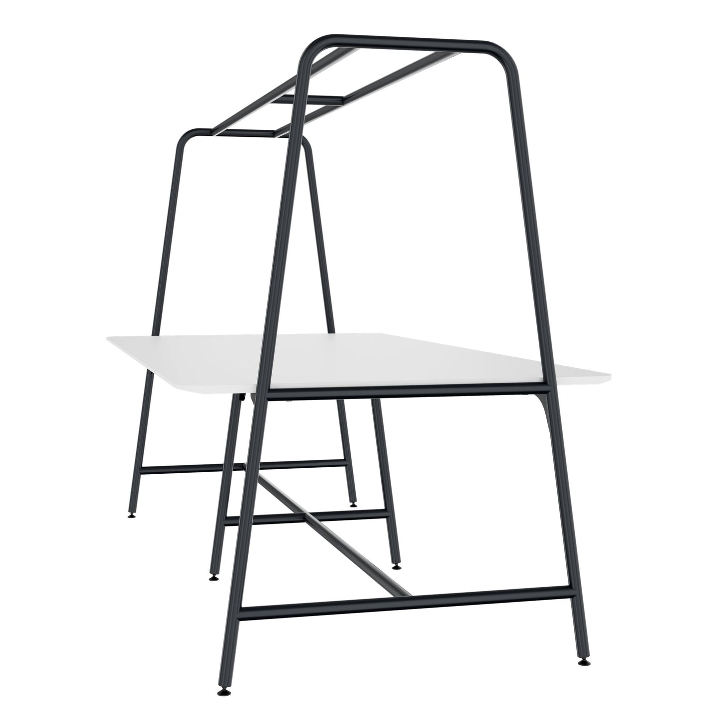 ROUND Multipurpose Tisch | 2400 - 2800  x 740 - 1050 mm, HPL Weiss