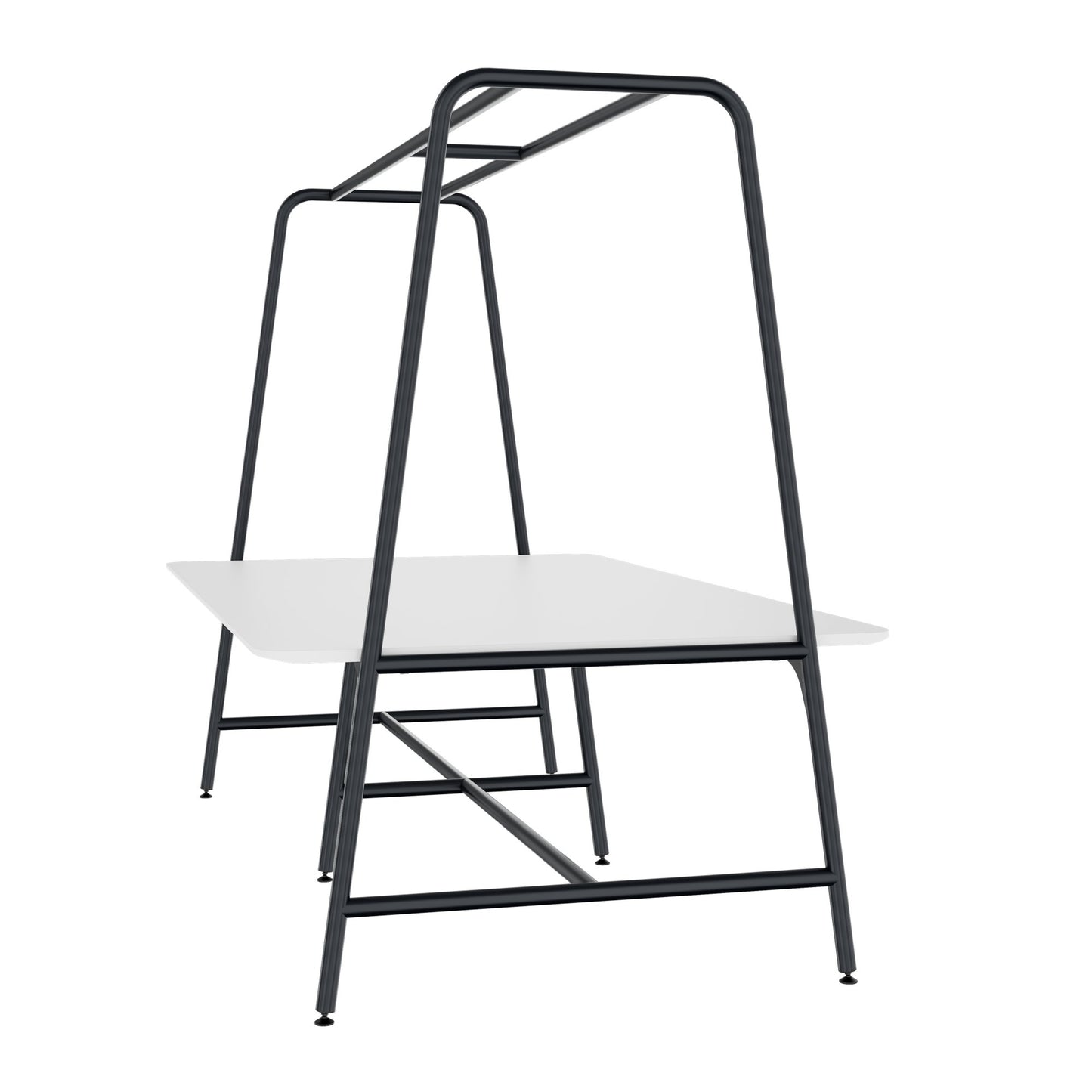 ROUND Multipurpose Tisch | 2400 - 2800  x 740 - 1050 mm, HPL Weiss