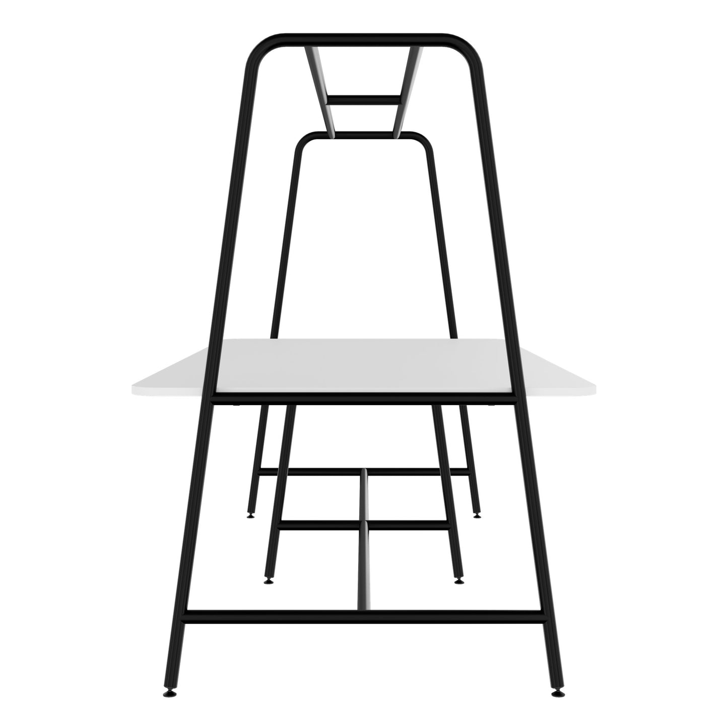 ROUND Multipurpose Tisch | 2400 - 2800  x 740 - 1050 mm, HPL Weiss