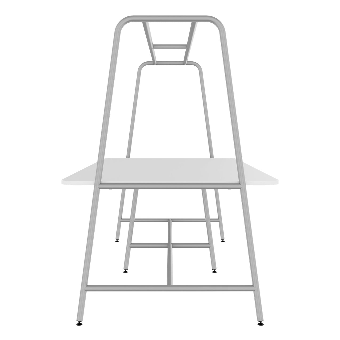 ROUND Multipurpose Tisch | 2400 - 2800  x 740 - 1050 mm, HPL Weiss