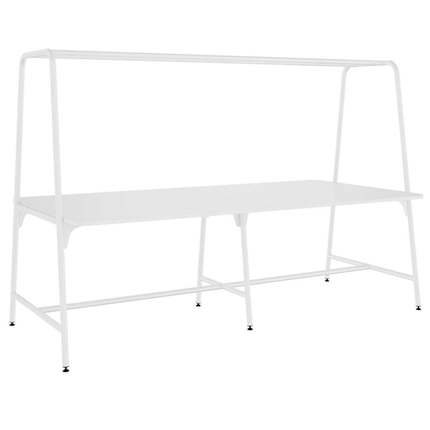 ROUND Multipurpose Tisch | 2400 - 2800  x 740 - 1050 mm, HPL Weiss