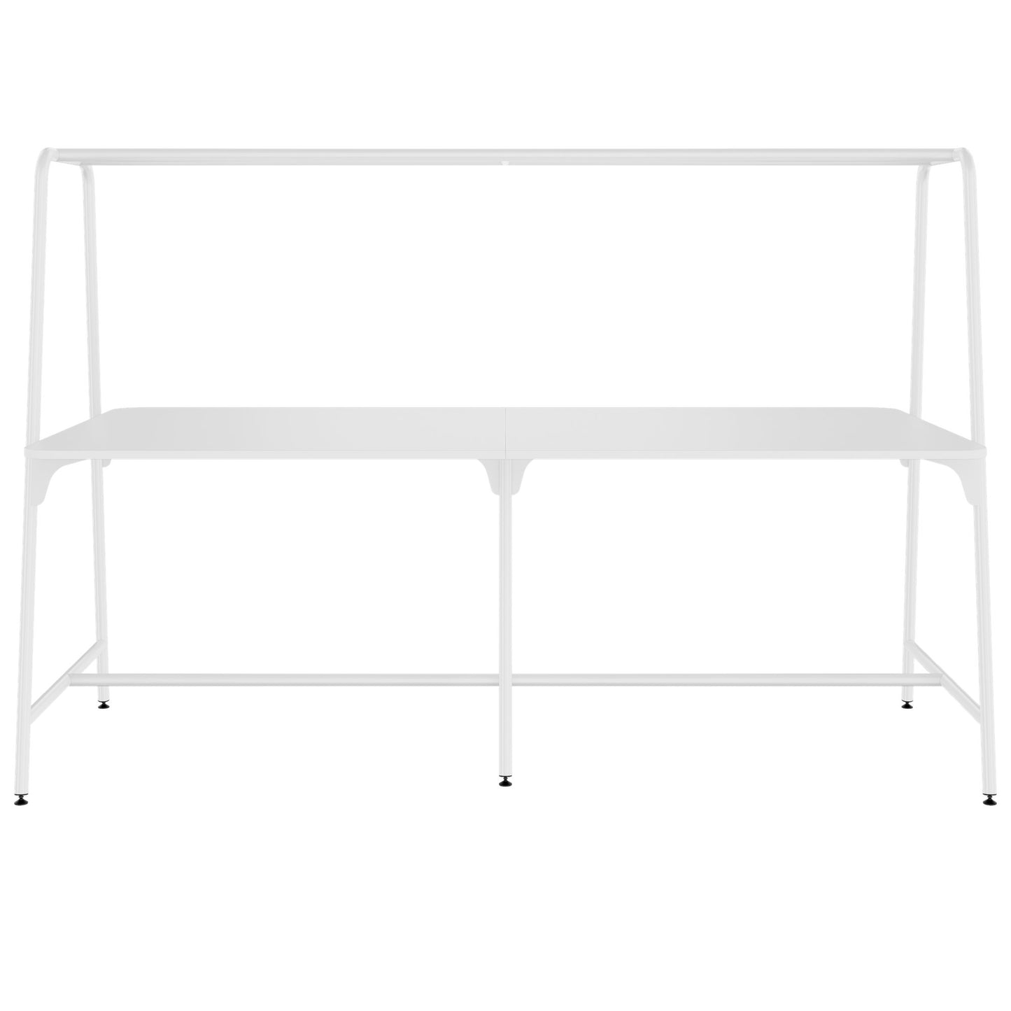 ROUND Multipurpose Tisch | 2400 - 2800  x 740 - 1050 mm, HPL Weiss