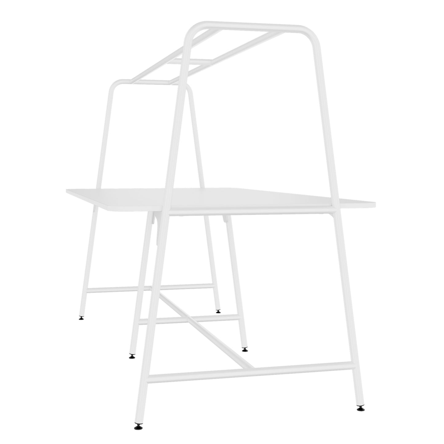 ROUND Multipurpose Tisch | 2400 - 2800  x 740 - 1050 mm, HPL Weiss