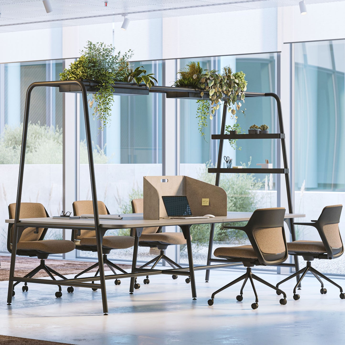 Round multipurpose table | 2400 - 2800 x 740 - 1050 mm, walnut