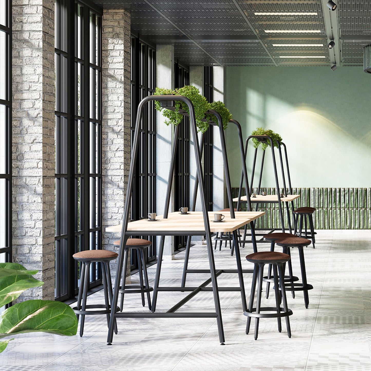 ROUND Multipurpose Tisch | 2400 - 2800 x 740 - 1050 mm, Weiß