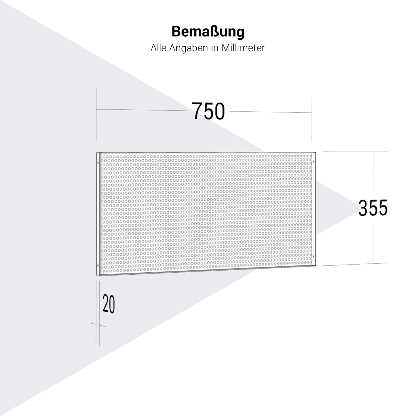 ATELLA back wall | 750 x 355 mm, perforated sheet